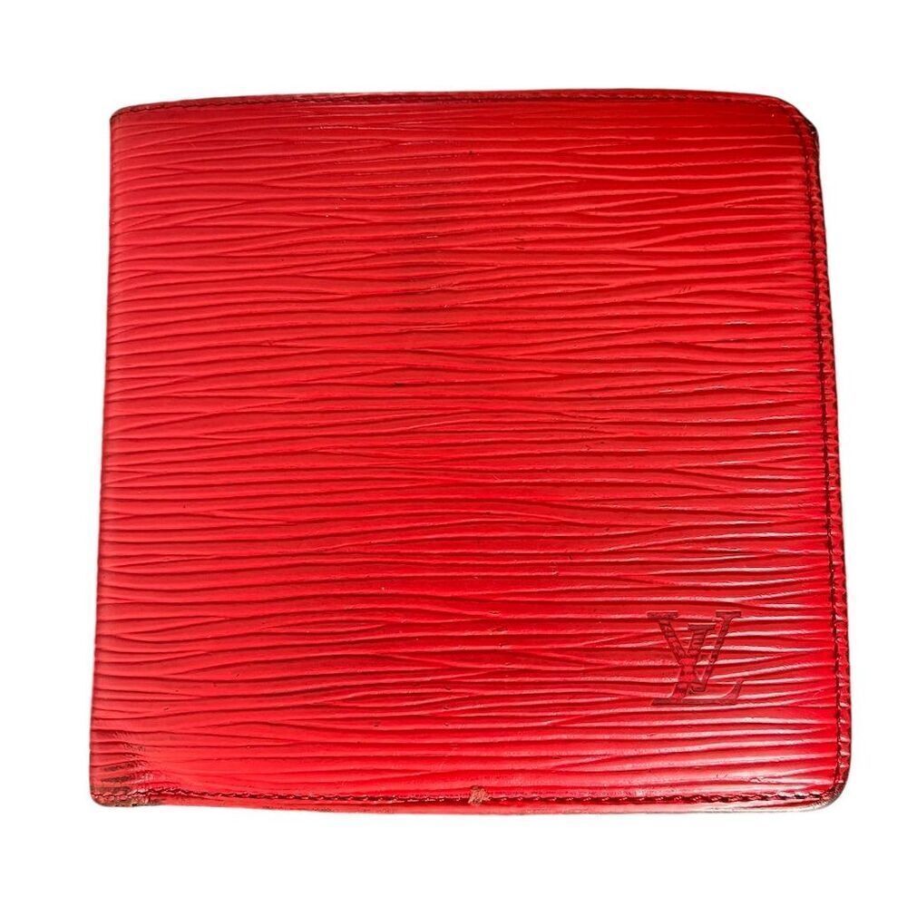 Louis Vuitton Epi Leather Bifold Wallet Red Unisex